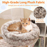 4-Level Natural Pear Wood Cat Tree - 19.5"x35.5", Jute Scratch Posts Plush Ball, Long Plush 98702501