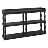 Console with 3-Tier Open Storage Spaces And Roman Column Effect Support Legs,Narrow Sofa Entry W1445P162737