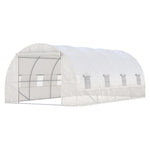 ZUN 19' x 10' x 7 Steel Frame Walk-In Tunnel Greenhouse Garden Warm House- White-AS 52824672