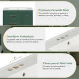 Classic 30" Forest Green Bathroom Vanity Set, Floor Standing, with Three Drawers, One of Which is a N729P194978F