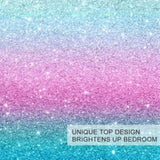 Colorful Glitter Bedding Girly Turquoise Blue Pink and Purple Pastel Colors Duvet Cover 3 Piece 32810291
