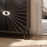 Modern Eye Pattern Accent Cabinet - 2-Door Wooden Storage Cabinet with Adjustable Shelves & T3833P366564