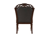 Formal Chairs Set of 2 Cherry Finish Button-Tufted Faux Leather Upholstered Traditional B011P168157
