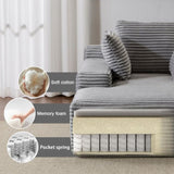 Oversized Chaise Lounge Chair Cozy Cloud Couch, Modern Plush Corduroy Upholstered Sleeper Sofa 96655952