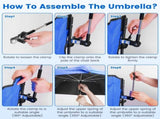 Folding Camping Chair with Detachable 8-Rib Sun Umbrella, 42.13 Inch Canopy Aluminum Alloy Portable 79339247