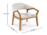 Indoor Dining Chair Set of 2, Beige Chenille Upholstered Armchair with Sturdy Frame, 300lbs N779P370761B