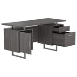 Weathered Grey 2-drawer Floating Top Office Desk B062P145457