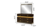 ZUN Modern Style 6- Drawer Dresser Made with Wood in Brown B009P155280