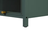 Modern Four-tier Glass Door Cabinet with Featuring Five-tier Storage, for Entryway Living Room W757P241563