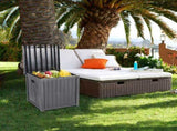 51gal 195L Outdoor Garden Plastic Storage Deck Box Chest Tools Cushions Toys Lockable Seat 97153412