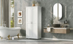 ZUN Storage Cabinet with Two Doors for Bathroom, Office, Adjustable Shelf, MDF Board, White 06525123