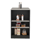Portree Kitchen Island with 3-Side Shelves B070P188818