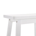 ZUN 2pcs Pine Wood Saddle Seat Bar Stool White 07638895