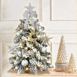 Exquisite Tree with LED Lights, 2ft Small Tabletop Mini White Artificial Xmas Tree with 96189902