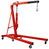 2 Ton Folding Engine Hoist Cherry Picker Shop Crane Hoist Lift, Heavy Duty Steel with 6 Iron Caster 81745190
