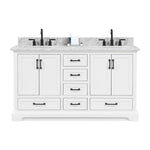 ZUN 61'' Bathroom Vanity, Solid Wood Frame Bathroom Storage Cabinet, Freestanding Vanity with Top W1059P180162