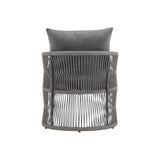 Modern Gray Curved Aluminum Lounge Chair with Stylish Rope-Weave Design and Cushioned Comfort, N767P237033G