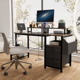47.27"office desk with power outlet, 2 Monitor Stands and USB Ports,Gaming Desk with Storage W2887P239380