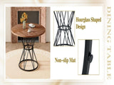 A circular dining table with a diameter of 47.3 inches, featuring 4 walnut wood grain MDF tabletops, W1151P434789