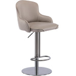 ZUN Black Titanium Stainless Steel Bar Stools,Grade Modern Leather Bar Chair with Backrest,Swivel W2195P180363