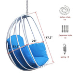 ZUN Hanging Egg Chair , Hammock Swing Chair with Hanging Kit,Blue W1889P202893