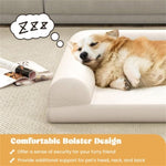 ZUN 36" Orthopedic Dog Bed,Egg-Foam Dog Crate Bed with 3-Side Bolster and Removable Washable Bed 95658556