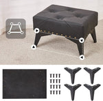 ZUN Small Footstool Ottoman, Leather Riveted Soft Footrest Ottoman with Iron Legs, Sofa Footrest Extra 11639878