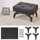 ZUN Small Footstool Ottoman, Leather Riveted Soft Footrest Ottoman with Iron Legs, Sofa Footrest Extra 11639878