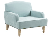 Modern Accent Chair with Retro Wooden Legs & Nailhead Trim, Small Fabric Club Chair, Comfy W3042P262915