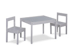 ZUN Della 3-Piece Solid Wood Kids Table & Two Chair Set, Gray B022P174729