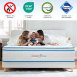 ZUN 12 Inch Queen Mattress with Pillows, Gel Memory Foam Mattress Bed in a Box, Twin Bed Mattress 64758197