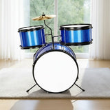 14"x10" 3-Pieces Junior Kids Drum Set Kit Pedal Drum Stick Wrench Drum Stool Dark blue 27761047