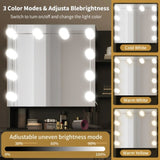 Large Makeup Vanity with Lights, Vanity Table with Charging Station, Vanity Desk with Mirror and 10 53245964