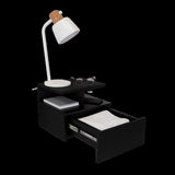 Adele Floating Nightstand , End Table, Side Table Drawer, Open Top Shelves -Black B07092134