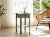 Gray 2-Pack 2-Tier Side Tables Nightstand with Open Shelf for Living Room End Table Decor 62738037