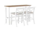 Farmhouse 48"Rectangular Wood Bar Height Dining Set Kitchen Breakfast Nook with 2 Chairs for N717P498378B
