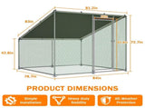84"x78.7"x72.7" Walk-In Metal Chicken Coop,Slanted Roof,Heavy-Duty All-Weather Poultry Cage with W2505P409633