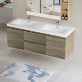 60" Floating Bathroom Vanity with Sink, Modern Wall-Mounted Bathroom Storage Vanity Cabinet with W1573P152707