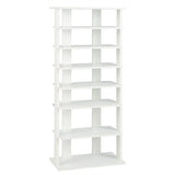 7-Tier Double-Row Shoe Rack with Adjustable Shelves, Anti-Tipping Narrow Storage Rack for Entryway 55766505
