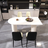 63 "medieval modern cream style MDF dining table and PU dining chair set 4. Assemble Desktop and 10490840