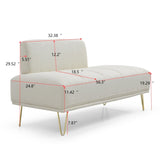 ZUN 56.3"Inch Width Modern End of Bed Bench,Teddy Fabric Upholstered 2 Seater Sofa Couch Entryway W2677P195004