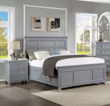 Transitional Style Gray Color Solid wood 1pc Nightstand Only Bedroom Furniture Bedside Table Round B011140215