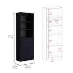 ZUN Home 2-Door Bookcase, Modern Storage Unit with Dual Doors and Multi-Tier Shelves B200137820