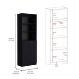 ZUN Home 2-Door Bookcase, Modern Storage Unit with Dual Doors and Multi-Tier Shelves B200137820