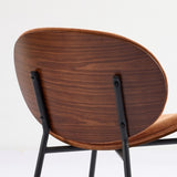 Mid-Century Modern Shell Chair Single Side Chair Tripod,Orange fabric Lounge Chair in Walnut Finish W1143P214258