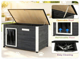 34" x 20" x 25" Outdoor Dog House with Sloped Asphalt Roof, Elevated Floor & Openable Roof 83784914