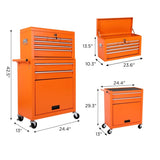 Tool Chest, 8-Drawer Rolling Tool Storage Cabinet with 2 in 1 Detachable Top Tool Box, Liner, W2660P287606