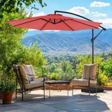 ZUN 9.8FT Offset Patio Umbrella Hanging Cantilever Umbrella Outdoor Sun Shade with Easy Tilt Adjustment, W2201P279967