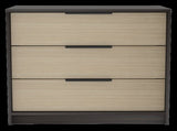 Cannon 3-Drawer Rectangle Dresser Black Wengue and Light Oak B06280504