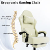 Ergonomic Gaming Chair, Video Game Chair with Massage Lumbar Support and Footrest, Height Adjustable 46917845